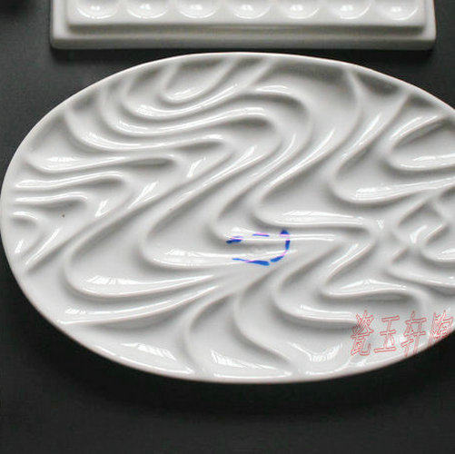 现货速发 陶瓷(不是仿瓷)波纹水粉调色盘画板颜料色碟(品)