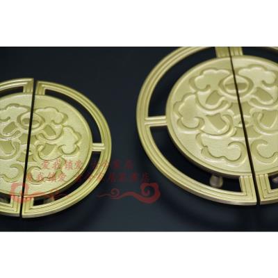 现货速发新中式云纹圆盘铜拉手仿古衣柜拉手明清家具铜配件纯铜大
