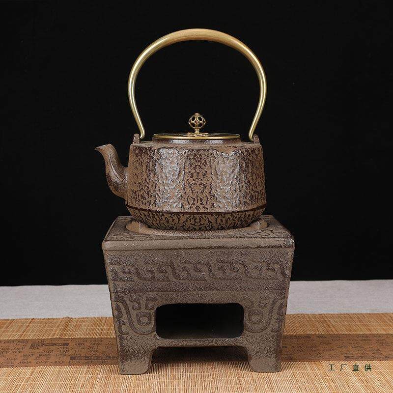 现货碳炉铸铁煮茶炉铁壶煮茶壶酒炉炭G火户外复古明火围炉煮茶泡