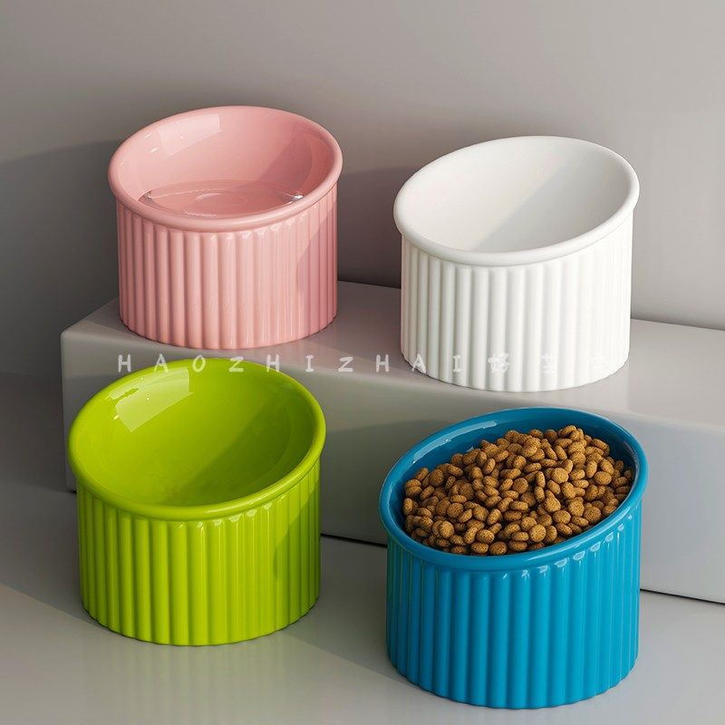 速发猫碗陶瓷猫食盆斜口保量喝水一体猫容狗碗大咪护猫咪饭碗,宠物/宠物食品及用品,猫狗碗/慢食碗,淘宝优惠券,粉丝福利购,淘宝优惠卷