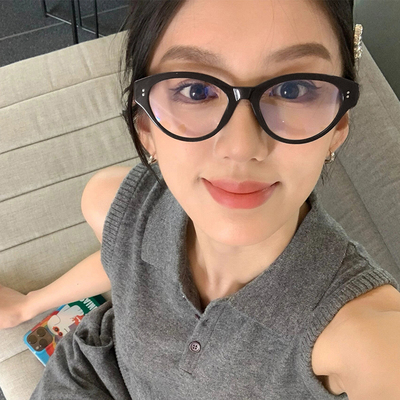 速发超轻猫眼黑八近视可配度数早框显颜神器框架素脸小