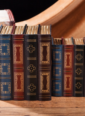 速发欧式复古装饰书书假摄书件书影道具摆橱窗装饰品书盒木质