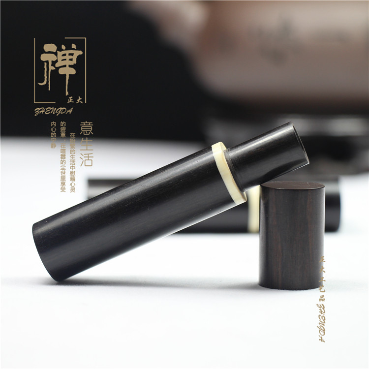 速发黑檀木牙签香紫光檀筒刻香筒木质香炉线雕盒香桶香管大量