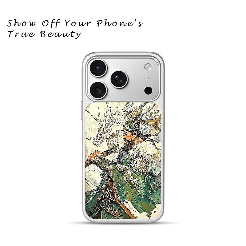 国潮关公手机壳古风关羽青龙手绘插画苹果18promax新款手机壳iPhone air/17pro/15plus14玻璃13pro手机套冰感