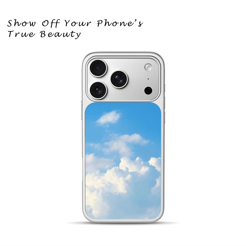 夏日晴空蓝天白云手机壳自然适用于苹果17promax新款手机壳iPhone air/16pro/15plus14玻璃13pro手机套冰感