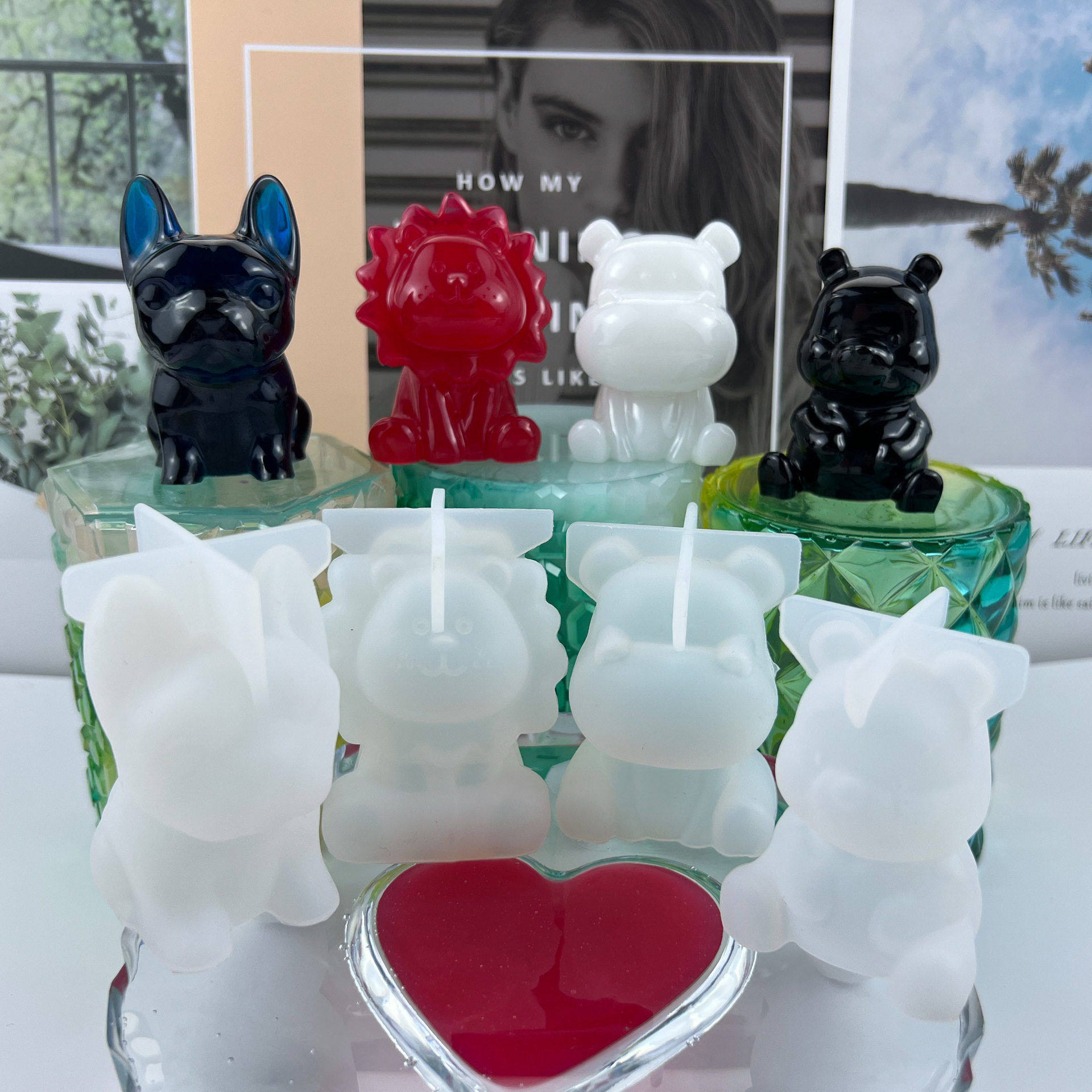 胖丫丫diy镜面可爱河马滴胶模具狮子/大耳朵狗摆件饰品硅胶模具,厨房/烹饪用具,烘焙模具,淘宝优惠券,粉丝福利购,淘宝优惠卷