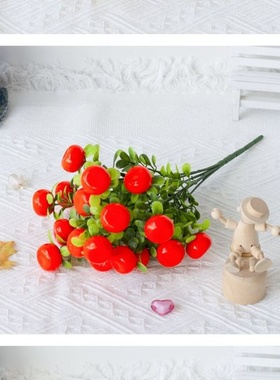 2025新款仿真植物6叉水果装饰家居泡沫塑料花盆客厅创意摆件