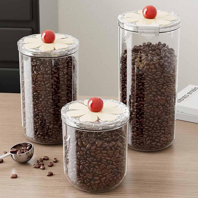 食品级咖啡豆保存罐真空玻璃密封罐储存罐咖啡粉茶叶收纳储物罐瓶