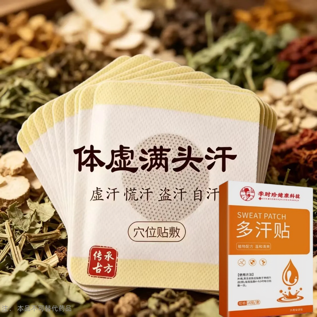 体虚多汗盗汗脖子暴汗额头腋下爱出汗止汗专用贴手脚心多汗贴