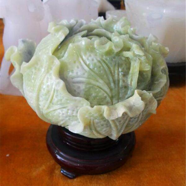 玉器工艺品岫玉白菜摆件岫玉包包白菜花菜摆件百财摆件