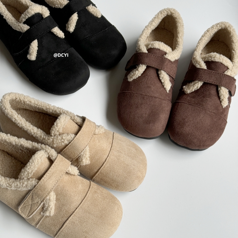 晚晚风奶茶杏保暖毛毛鞋豆豆棉鞋