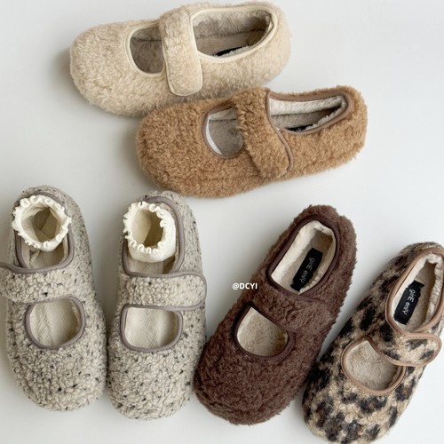 加绒玛丽珍毛毛鞋面包鞋棉鞋单鞋