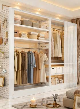 ?用家衣柜卧室简易组装金属推0拉门2ef45625新款钢制货全架封闭收