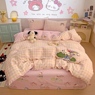 三 列棉一1.2m床单款 225新款 13系370纯毛巾绣0呆萌系列四KQA件套