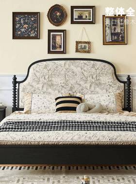 法式米复古实木床软木包床x202-床主双人床床卧卧室美式轻奢18中