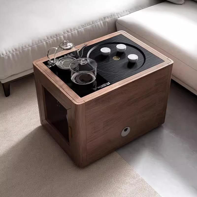 全实小茶桌胡桃阳台可木移动小户型家用新中木LUL式简小茶台约轻
