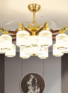 新中式全铜客厅灯式餐吊厅卧室朝下实木中国风灯吸顶85171灯复楼