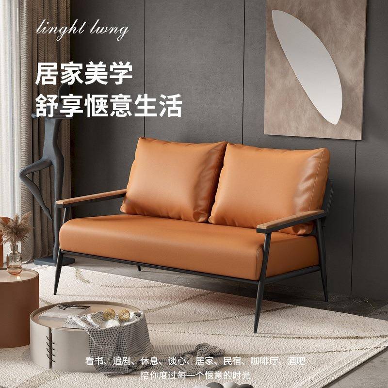 猫抓皮沙发小户型客厅简约双人三人北欧公寓简易出租房服装店网红