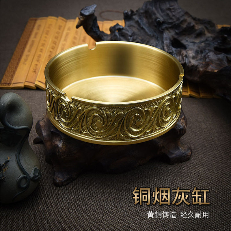 欧式创意铜制烟灰缸摆件