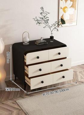奢实木斗现代简约客WUG厅六八斗柜大容量柜抽屉边室柜卧立柜轻收