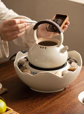 德化陶瓷电炉日式茶提梁壶侧把壶tssc0009煮茶烧壶水壶陶泡煮茶器