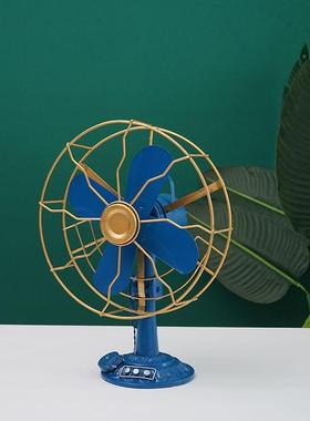 仿古铁艺风扇道具TB525593怀旧书桌服装店厅古复做旧软个装饰性摆