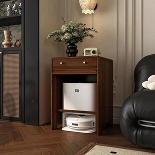 法式扫机器人柜实木客厅靠墙SDJQRG01地边纳储物置柜子美式收复古