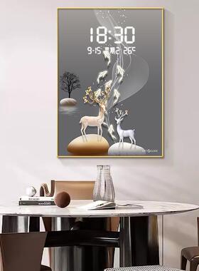 023新款电表箱装饰画竖款带数显时HS-05240插钟2电电子钟餐厅配箱