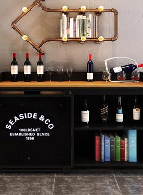 l柜oft工业风餐边餐厅饭店包厢茶柜靠储物柜式复ZG-60054古美铁艺