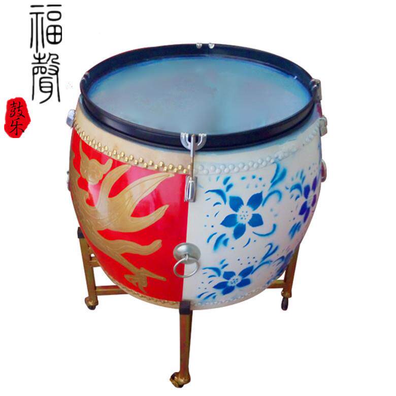 厂家直YFO16寸18寸木质鼓水花战鼓两三用鼓青瓷鼓半边销鼓