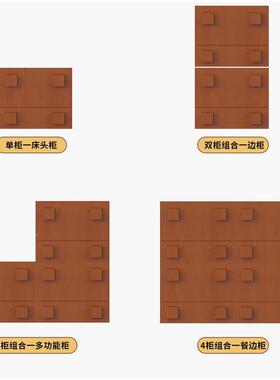 中古风卡柜斗柜实OSV木多能床头厅柜卧式客门复古色家具实木功卡