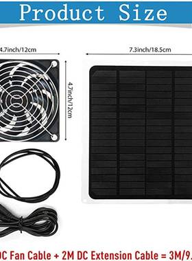 跨境户单晶ZUC太阳能板1电0发板充电板外物宠鸡舍散热扇排气扇