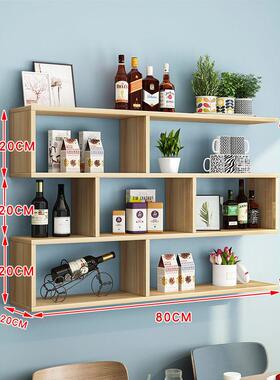 墙上置物架书架简约墙面隔挂断吊柜办柜公室装73771饰室卧客厅墙