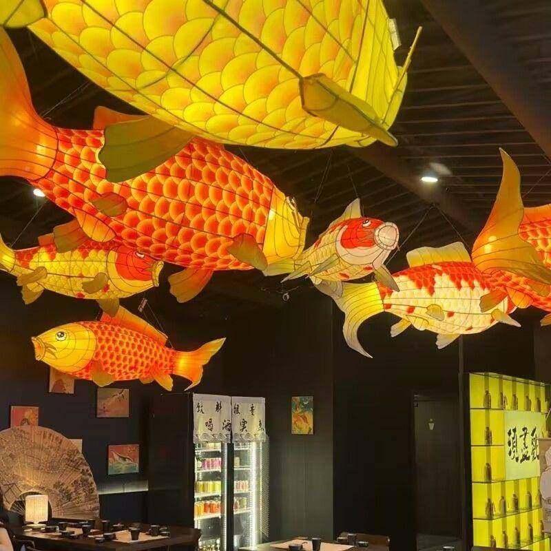 中秋锦鲤鱼灯笼网餐红灯厅大XWA鱼型彩灯金花灯户外夜景打卡吊装,节庆用品/礼品,灯笼,淘宝优惠券,粉丝福利购,淘宝优惠卷
