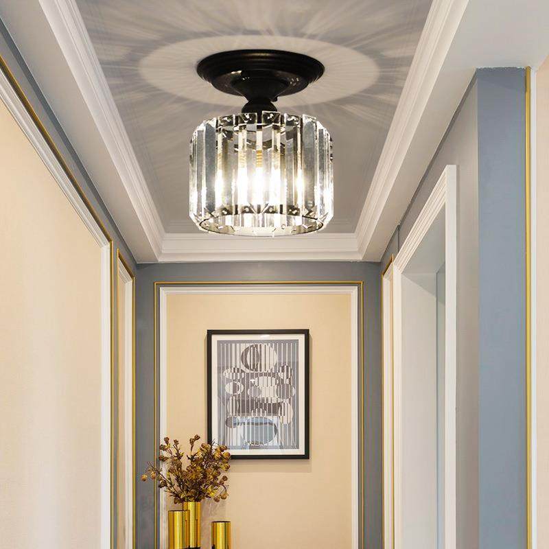 美式简约晶顶灯后L现代轻吸奢ED温馨卧室餐厅走廊过道VPZ阳水台顶