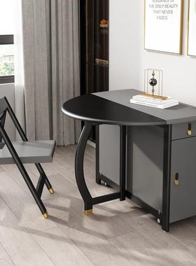 餐能桌折叠圆形型家用实木多功桌子简约现代小户圆ZG-65672桌轻纳