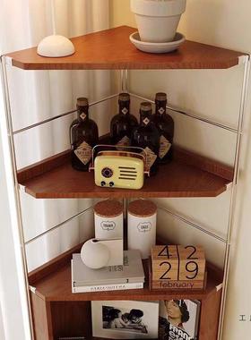 角中古角实木转置物架不锈能钢三角展示柜客厅多功NTJ墙卧室收纳