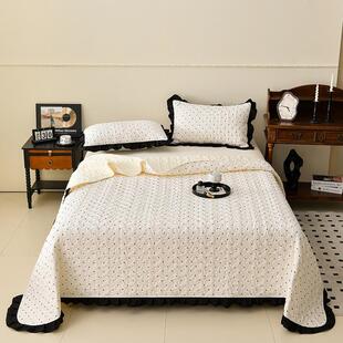 新法式赫风床盖四件套花边款水夹洗防888滑铺盖棉加厚棉床单三本