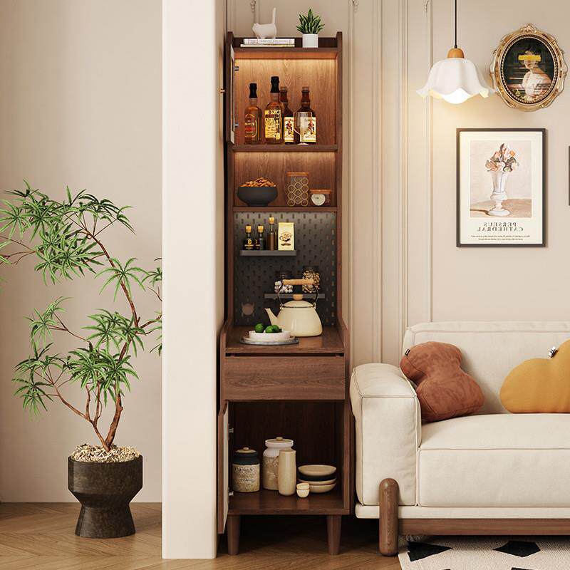 fLE实几木沙发边柜客厅家型用边侧柜夹缝收纳73741边柜储物柜窄高