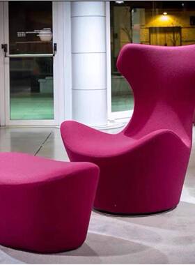 宜道代家居时尚休TJD闲式椅设师款可计旋转高背简约现休闲椅设计