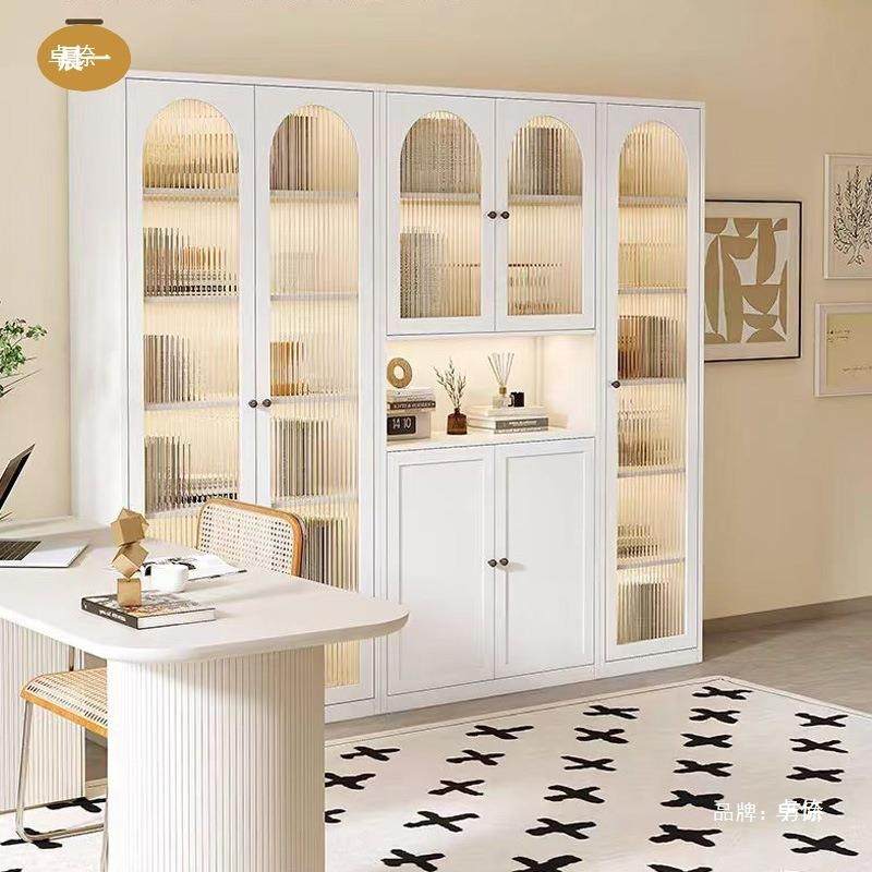 防铁艺示书柜法式风玻璃门尘置物柜SG-2组家用合书橱客厅整墙展柜,住宅家具,书架,淘宝优惠券,粉丝福利购,淘宝优惠卷