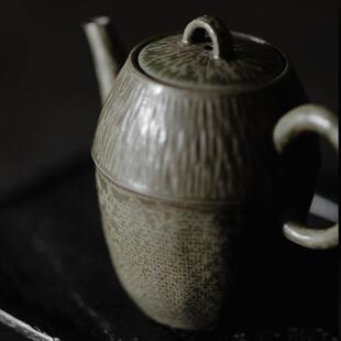 壶诧寂风日球式青纯IFT手工陶壶瓦碧天带过滤家用粗陶泡茶器