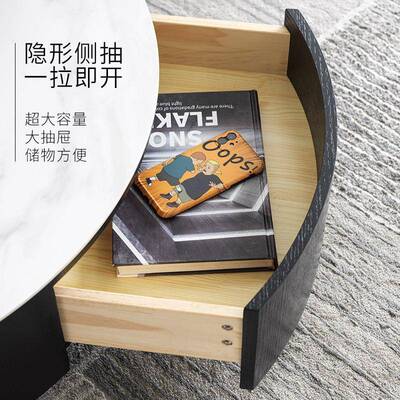 意式极厅简约网红简岩板圆44217形茶几三件套组合客家用小户型现