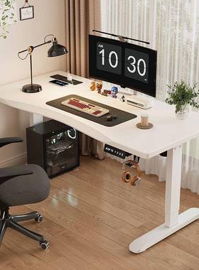 电脑桌电动升21495降全自动成人办升公桌桌降电脑桌书桌电学习竞