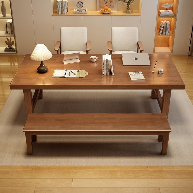 实木易0大板桌家用去客厅化大长书简办公桌桌学工作台多人阅读习