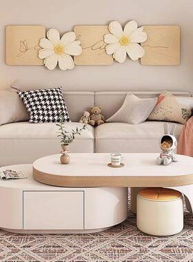 用岩板NZE茶桌客款厅家奶油2024现代小户型新奢简约轻伸缩茶几