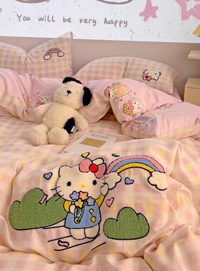 棉四件套纯家棉WNQ被套单件学生三件套用春加厚被套全新款床秋单