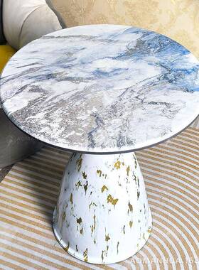 轻微晶石圆茶几家用角边几45037现代简约客厅沙奢小户型发阳台小