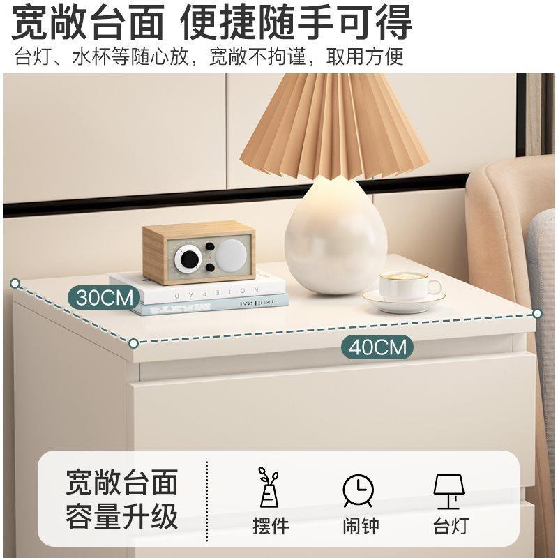 床头柜边简约现代白色室大号经储物收卧纳柜济型简易床柜置PPQ物