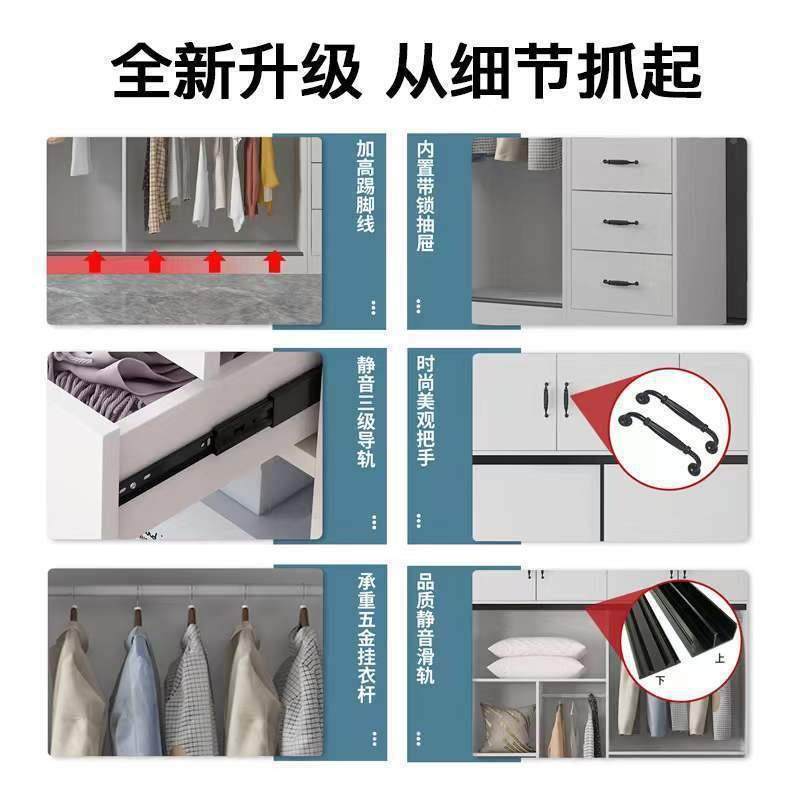 成实衣柜家木用卧室推拉大门人衣橱小户型简易ONO收纳储物柜子